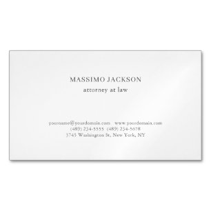 Carte De Visite Magnétique Avocat unique au barreau minimaliste simple