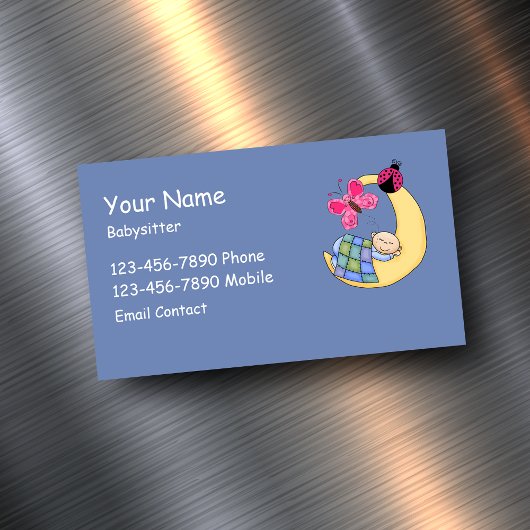 Carte De Visite Magnétique Babysitter mignonne