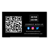 Carte De Visite Magnétique Balayage de suivi en noir blanc pour se connecter (devant)