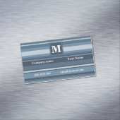 Carte De Visite Magnétique Bandes gris monogramme (In Situ)