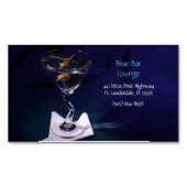 Carte De Visite Magnétique Bar et salon Dark Blue Martini (devant)