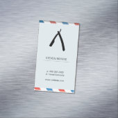 Carte De Visite Magnétique Barber Blade Barber Poles Bébé Bleu (In Situ)