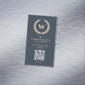 Carte De Visite Magnétique Barbershop moderne Monogram coiffeuse (In Situ)