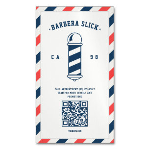 Carte De Visite Magnétique Barbier moderne Barber's pole coiffeur coiffeur