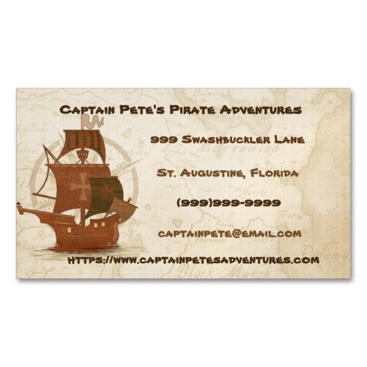 Carte De Visite Magnétique Bateau de pirates (devant)