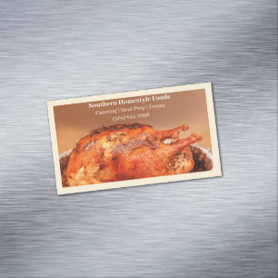 Carte De Visite Magnétique Beige Homestyle Cuisiné Turquie Viande Aliments pr