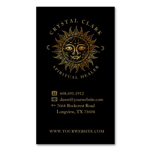 Carte De Visite Magnétique Belle étoile céleste de la face solaire (devant Vertical)