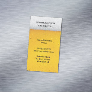 Carte De Visite Magnétique Bière Liquor
