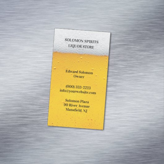 Carte De Visite Magnétique Bière Liquor (In Situ)