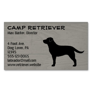 Carte De Visite Magnétique Black Labrador Retriever Chien Silhouette Black La