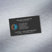 Carte De Visite Magnétique Black Modern White Heating & Cooling (In Situ)