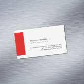Carte De Visite Magnétique Blanc moderne Rouge Simple Perle Premium (In Situ)