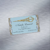 Carte De Visite Magnétique Bleu chic de lame de ciseaux professionnels (In Situ)