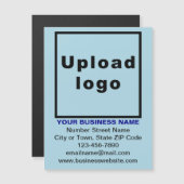 Carte de visite magnétique bleu clair 4,25 po x 5, (Devant / Derrière)