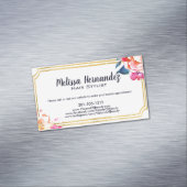 Carte De Visite Magnétique Bleu rose floral de cheveux professionnels de (In Situ)