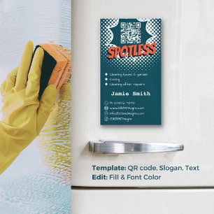 Carte De Visite Magnétique Bleu sans tache : nettoyage de maison personnalisé