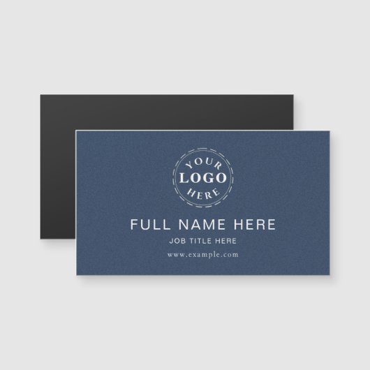 Carte de visite magnétique bleue à texture design (Devant / Derrière)