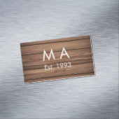 Carte De Visite Magnétique boho rustique Brown ajouter nom lettre année date  (In Situ)