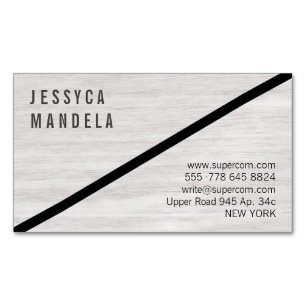 Carte De Visite Magnétique Bois Blanc Moderne