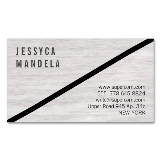 Carte De Visite Magnétique Bois Blanc Moderne (devant)