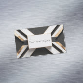 Carte De Visite Magnétique Bold Gold Foil Geometric X Black White Modern (In Situ)