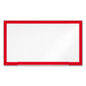 Carte De Visite Magnétique Bordure blanche et rouge vif simple (devant)