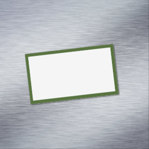 Carte De Visite Magnétique Bordure blanche simple et verte foncée