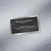 Carte De Visite Magnétique Bordure d'argent | Motif noir (In Situ)
