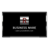 Carte De Visite Magnétique Bordure métallique professionnelle Monogramme (devant)