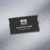 Carte De Visite Magnétique Bordure métallique professionnelle Monogramme (In Situ)