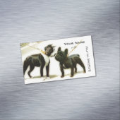 CARTE DE VISITE MAGNÉTIQUE BOSTON TERRIER&BULLDOG FRANÇAIS (In Situ)