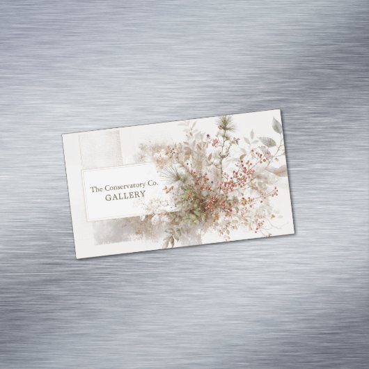 Carte De Visite Magnétique Botanique de Berry d'hiver rustique moderne (In Situ)