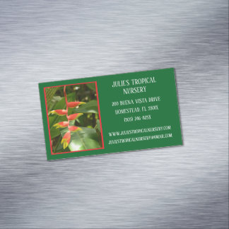 Carte De Visite Magnétique Botany Green Plante Nursery Plantes tropicaux