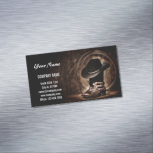 Carte De Visite Magnétique bottes de cowboy vintage rustique pays de l'ouest