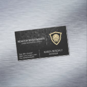 Carte De Visite Magnétique Bouclier Lion | Logo Finance (In Situ)