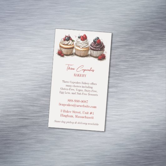 Carte De Visite Magnétique Boulangerie Cupcakes (In Situ)