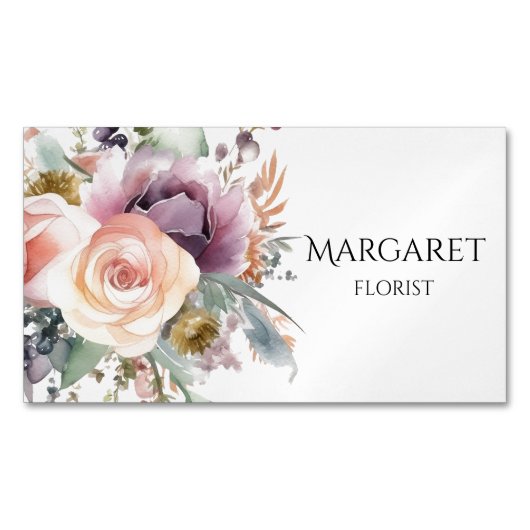 Carte De Visite Magnétique bouquet d'aquarelle (devant)