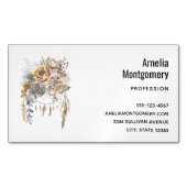Carte De Visite Magnétique Bouquet de fleurs Boho et Dreamcatcher (devant)