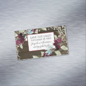 Carte De Visite Magnétique Bourgogne Floral Rustic Navy Blush Enregistrer la  (In Situ)