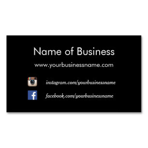 Carte De Visite Magnétique Boutique de médias sociaux noirs
