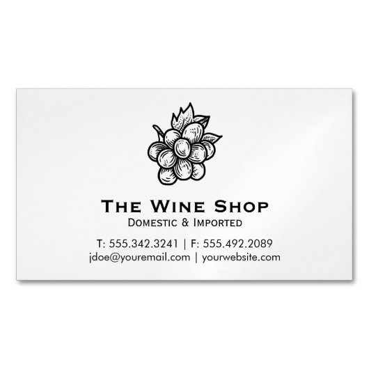 Carte De Visite Magnétique Boutique de vins (devant)