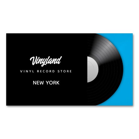 Carte De Visite Magnétique Boutique vinyle (devant)