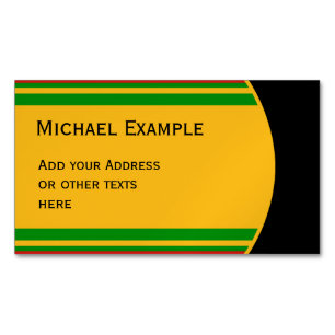 Carte De Visite Magnétique BOUTON BANDE RONDE vert rouge jaune + votre texte