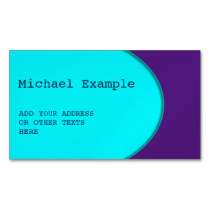 Carte De Visite Magnétique BOUTON OVAL - turquoise + texte & idées