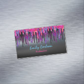 Carte De Visite Magnétique Boutons noirs chauds et bleus (In Situ)