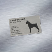 Carte De Visite Magnétique Boxer Chien Silhouette Faux Style Bois (In Situ)