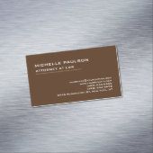 Carte De Visite Magnétique Brown élégant Plain Professionnel Moderne (In Situ)