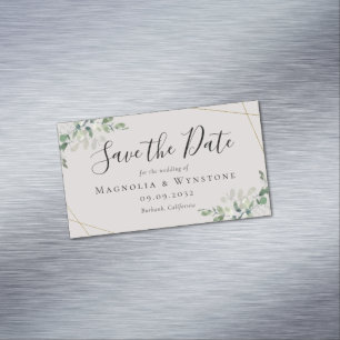 Carte De Visite Magnétique BUDGET Eucalyptus Aquarelle Mariage Enregistrer La