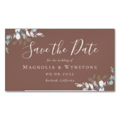 Carte De Visite Magnétique BUDGET Eucalyptus Mariage Enregistrer La Date (devant)
