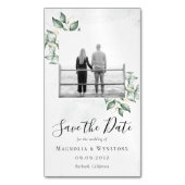 Carte De Visite Magnétique BUDGET Eucalyptus Mariage Enregistrer La Date (devant Vertical)